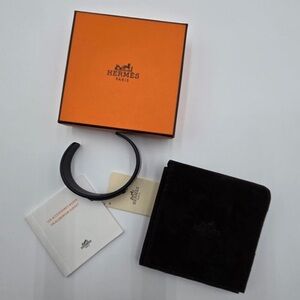 A1 - Hermes Kelly Aluminum Bangle Cuff Bracelet Black